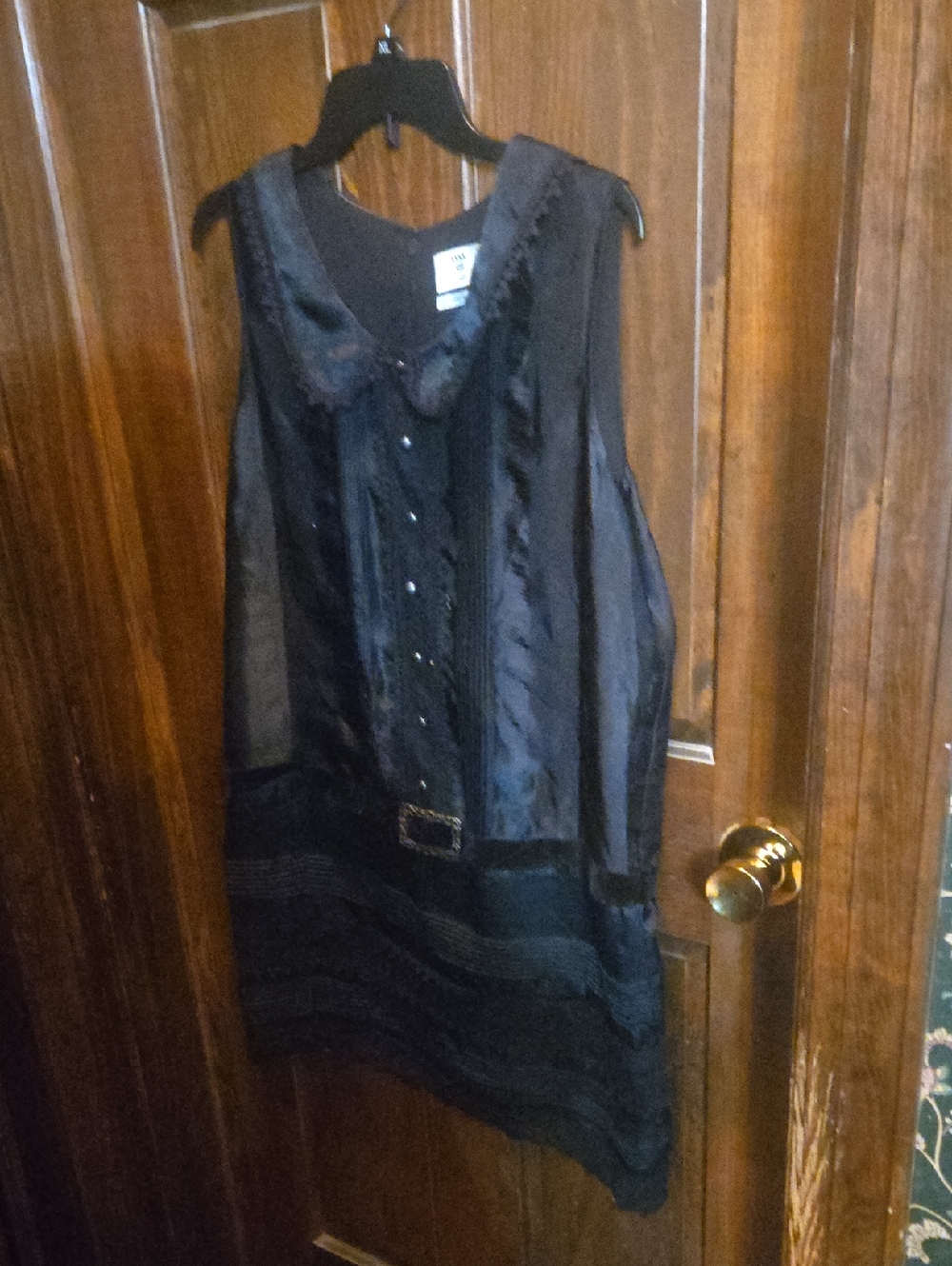 Anna Sui Black Sleeveless Dress Top with Decorative Buttons - Anna SUI NWT
